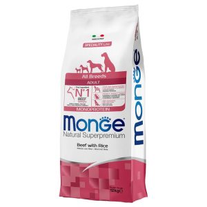 Monge Crocchette per Cane Adulto Gusto Manzo con Riso