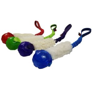 Tug in vero pelo di pecora con kong squeek ball